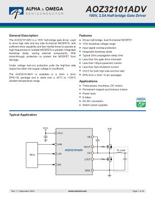 AOZ32101ADV datasheet cover page