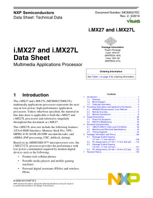MCIMX27EC 数据手册首页