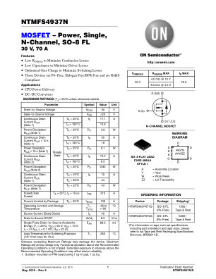 NTMFS4937N datasheet cover page