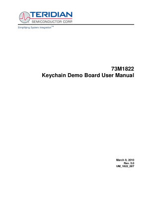 73M1822-KEYCHN 数据手册首页