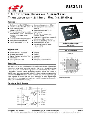 SI53311-B-GM datasheet cover page