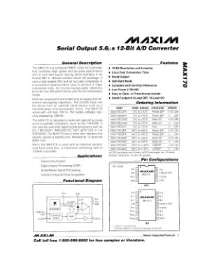 MAX170 数据手册首页