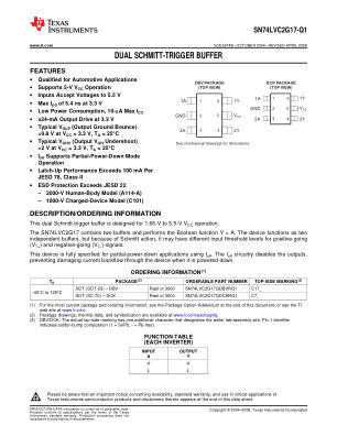 SN74LVC2G17-Q1 datasheet cover page