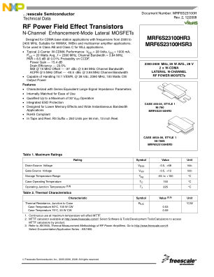 MRF6S23100H datasheet cover page
