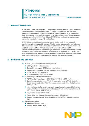 PTN5150 datasheet cover page