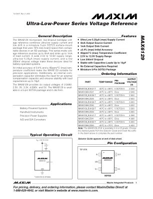 MAX6129 datasheet cover page