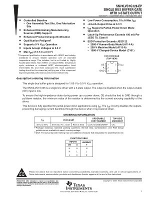 SN74LVC1G126-EP 数据手册首页
