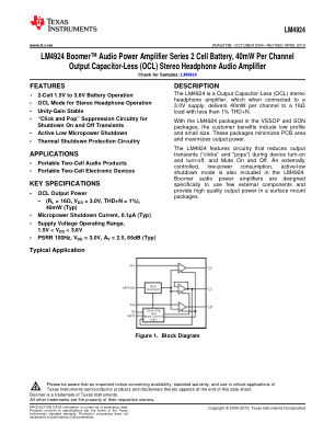 LM4924 datasheet cover page
