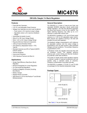 MIC4576WT 数据手册首页