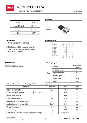 RQ3L120BKFRA 数据手册首页