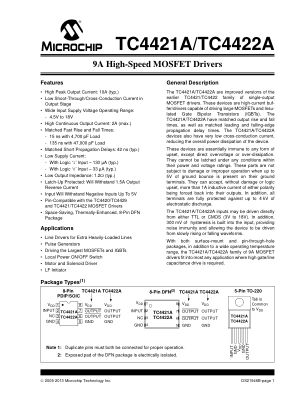 TC4422AVOA713 数据手册首页