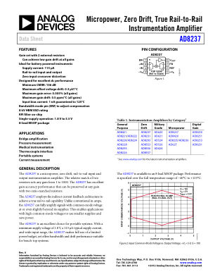 AD8237 datasheet cover page