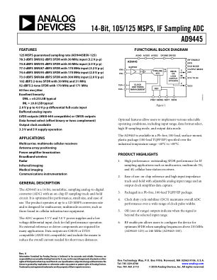 AD9445 数据手册首页