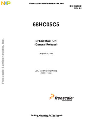 HC05C5GRS 数据手册首页
