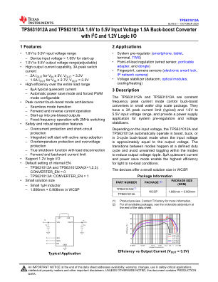 TPS631013A datasheet cover page