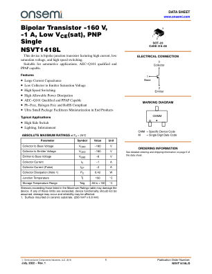 NSVT1418L datasheet cover page
