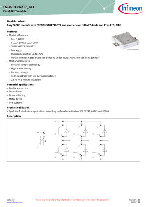FS100R12W2T7-B11 datasheet cover page