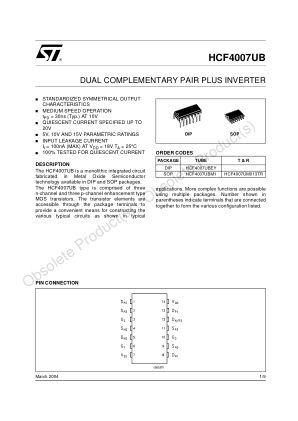 HCF4007U datasheet cover page