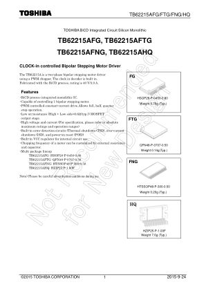 TB62215AFTG datasheet cover page