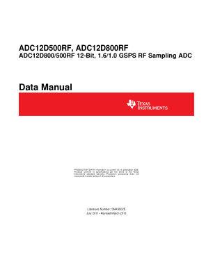 ADC12D800RF datasheet cover page
