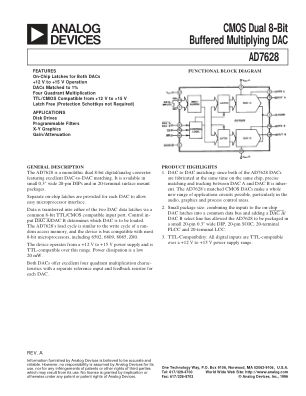 AD7628 datasheet cover page