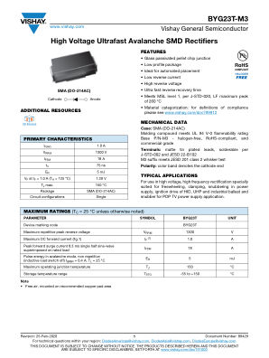 BYG23T datasheet cover page