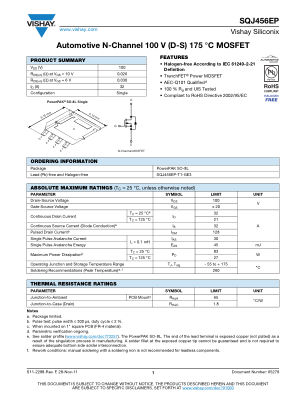 SQJ456EP datasheet cover page