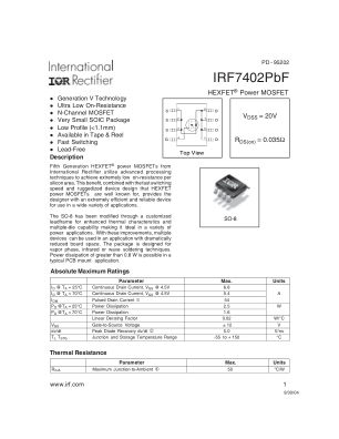 IRF7402 数据手册首页