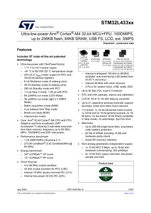 STM32L433CC datasheet cover page