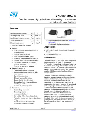 VND5E160AJ-E 数据手册首页