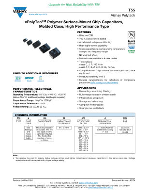 T55 datasheet cover page