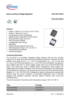 TLE4473G-V53 datasheet cover page