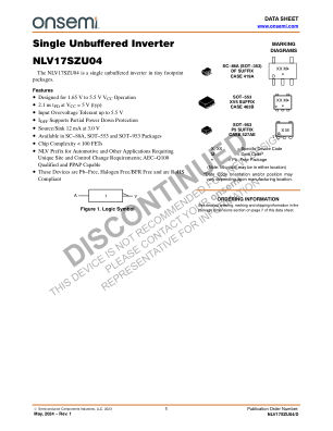 NLV17SZU04 数据手册首页