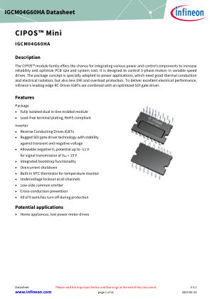IGCM04G60HA datasheet cover page