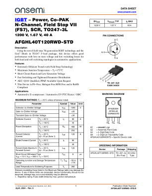 AFGHL40T120RWD-STD datasheet cover page