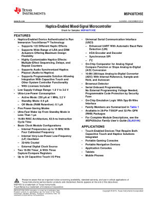 MSP430TCH5E datasheet cover page