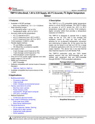 TMP113 datasheet cover page