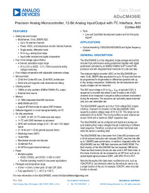 ADUCM436IE datasheet cover page