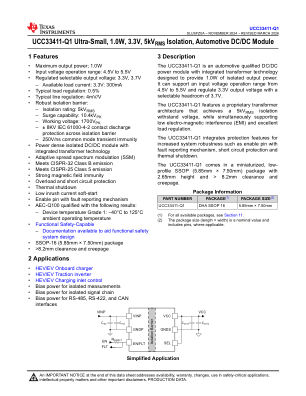UCC33411-Q1 datasheet cover page
