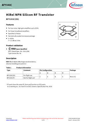 BFY193C 数据手册首页