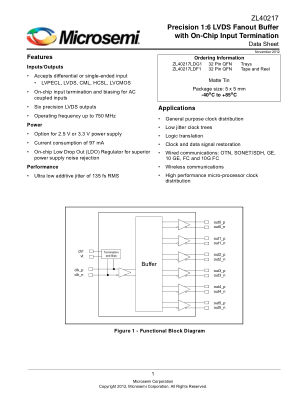 ZL40217LDG1 datasheet cover page
