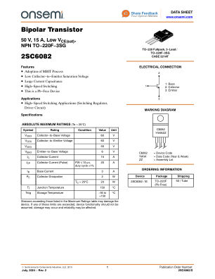2SC6082 datasheet cover page