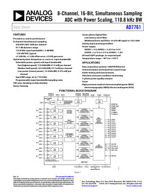 AD7761 数据手册首页