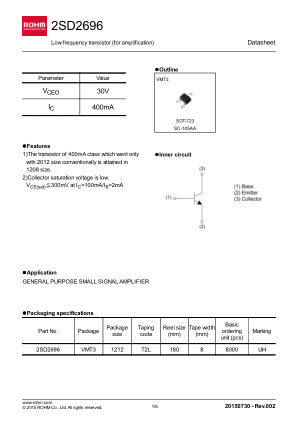 2SD2696 datasheet cover page