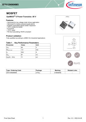 IST015N06NM5 datasheet cover page