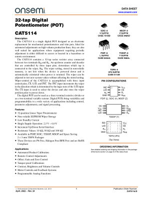 CAT5114 数据手册首页