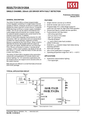 IS32LT3125A-GRLA3-TR datasheet cover page