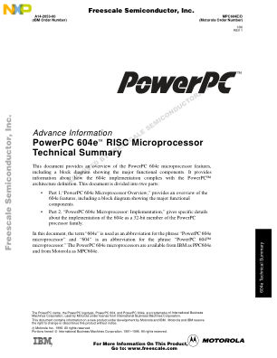 MPC604E datasheet cover page