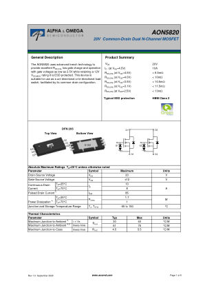AON5820 数据手册首页