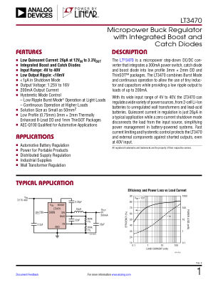 LT3470 datasheet cover page